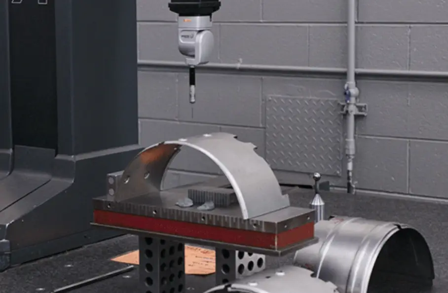 Precision measurement inspection of stamped aluminum part