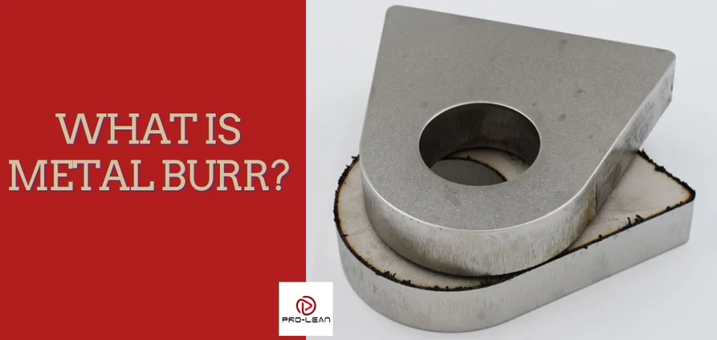 Metal burr comparison image showing burred and deburred parts
