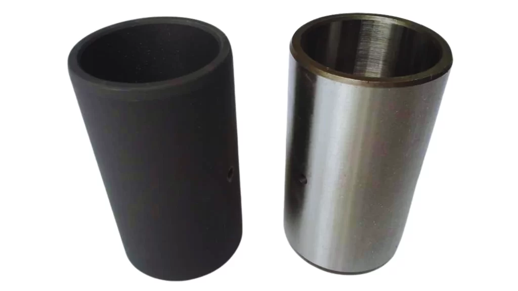 Image of steel components showing untreated surface and phosphate-coated finish