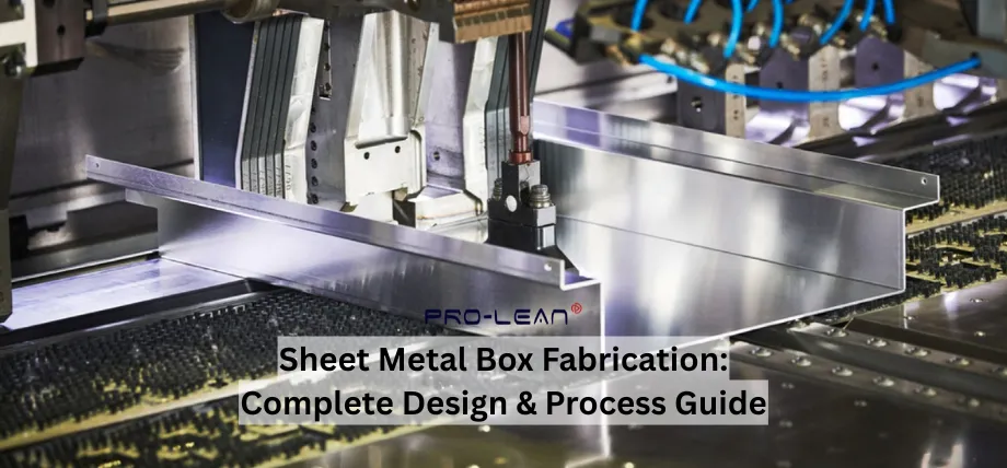 Close-up of a CNC press brake forming a precise sheet metal box section in an industrial fabrication machine