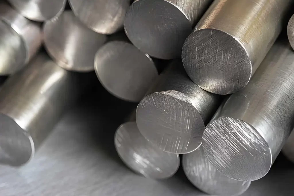 Cylindrical tool steel rods used for cutting tools, and dies.