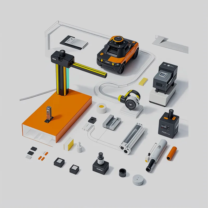 Industrial automation equipment and components arranged for assembly demonstration