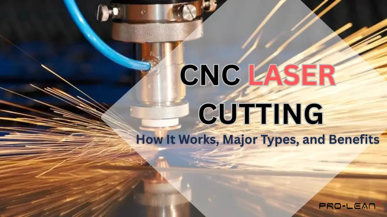 CNC laser cutting machine emitting sparks while cutting metal.
