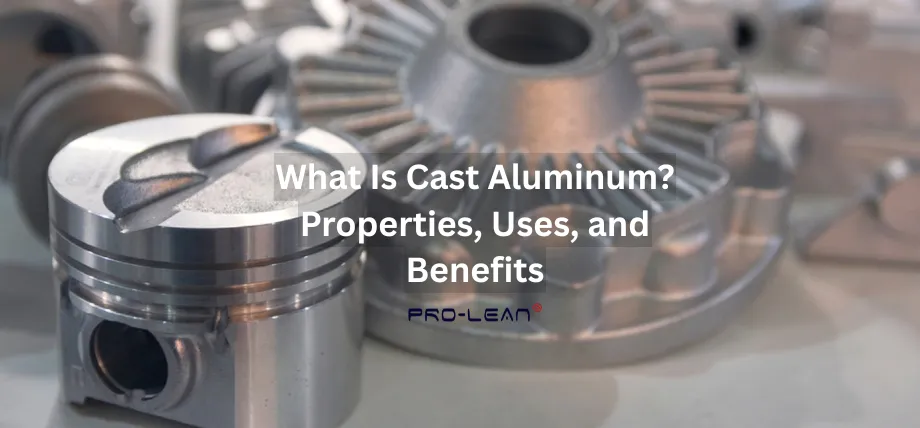 Close-up of a precision-machined aluminum piston alongside a larger industrial cast aluminum housing