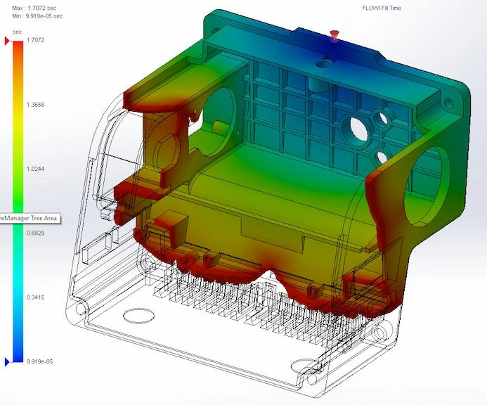An illustration of a plastic part design for PVC injection molding