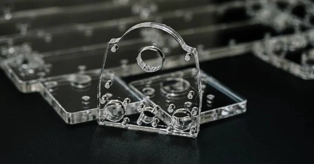 Close-up of a polycarbonate piece