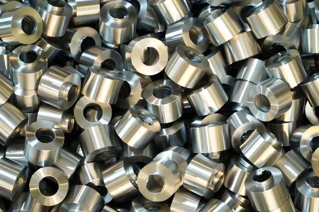 High-precision steel automotive parts produced by CNC machining.