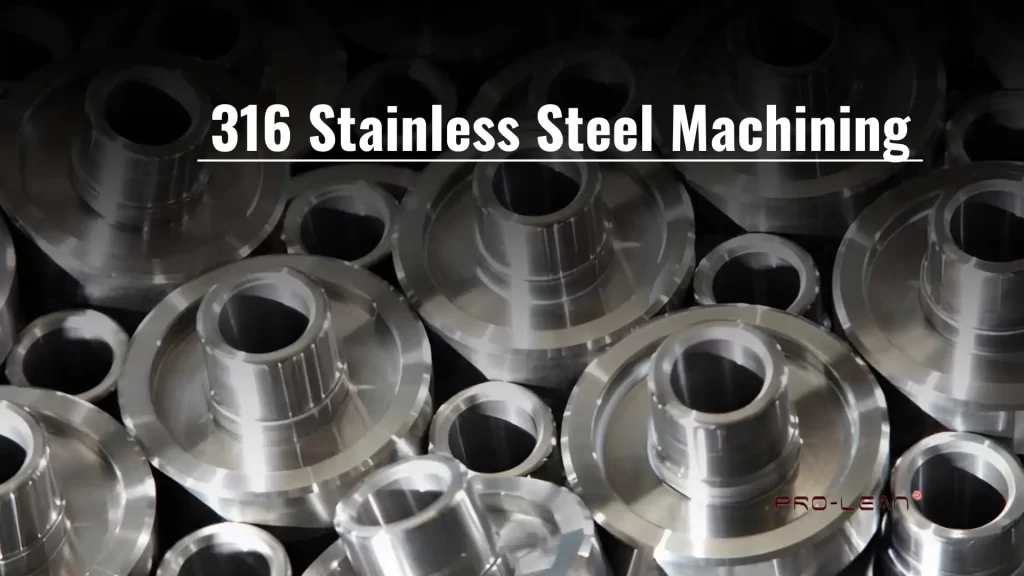 Custom cylindrical shiny stainless steel machined parts displayed with overlaid layout text.