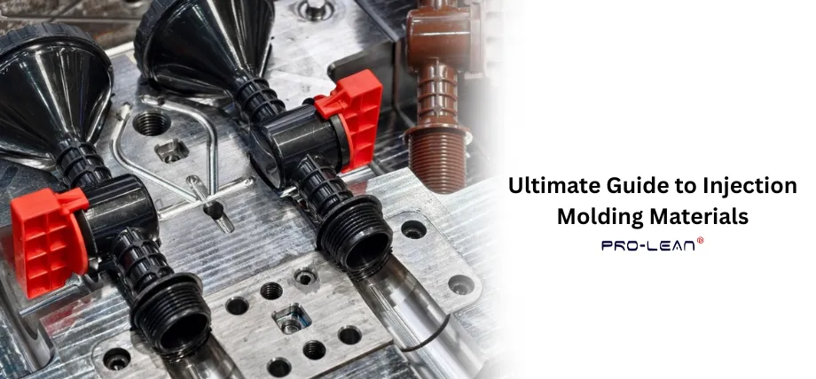 Black threaded plastic components with red adjustment levers sitting in a precisely machined steel injection mold