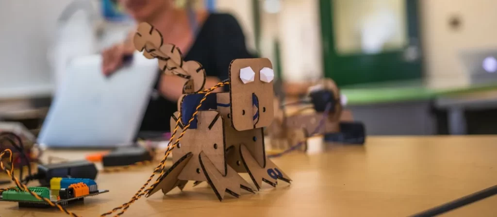 Rapid prototyping with laser cut brown colored cardboard wafers