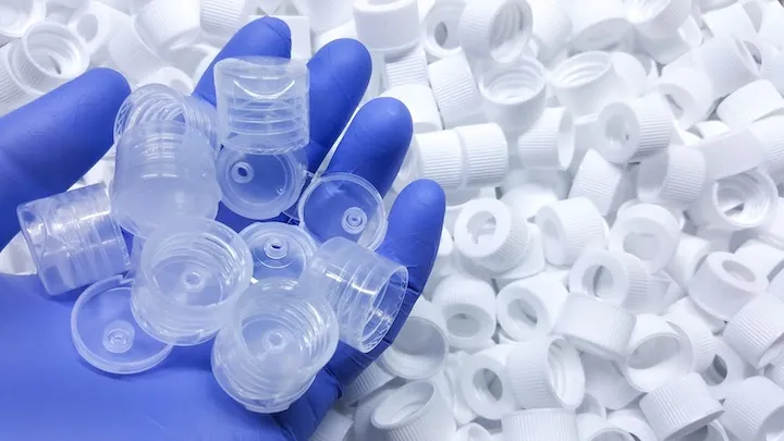 White medical plastic bottle caps, polycarbonate injection molding