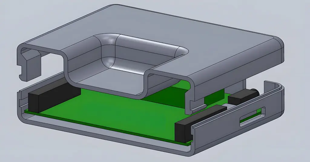 A cross-section view of Snap-fit CAD model