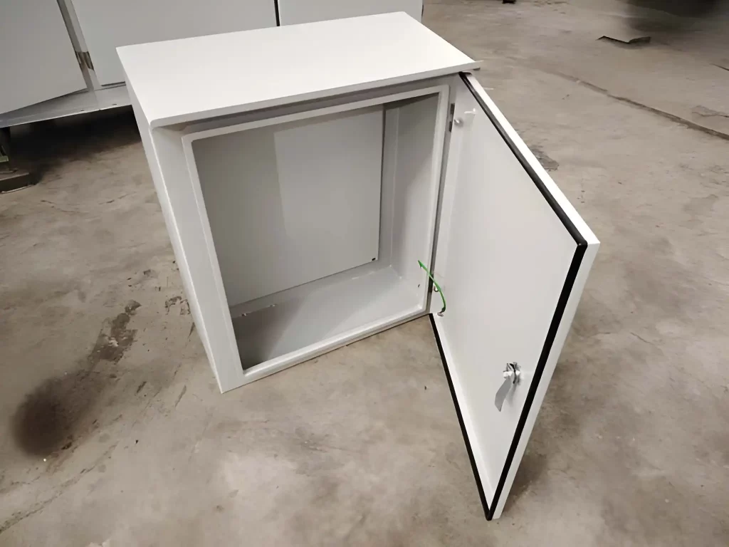 Wall-mounted enclosures placed on the floor.