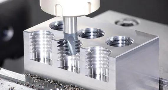 thread cutting process using a CNC machine