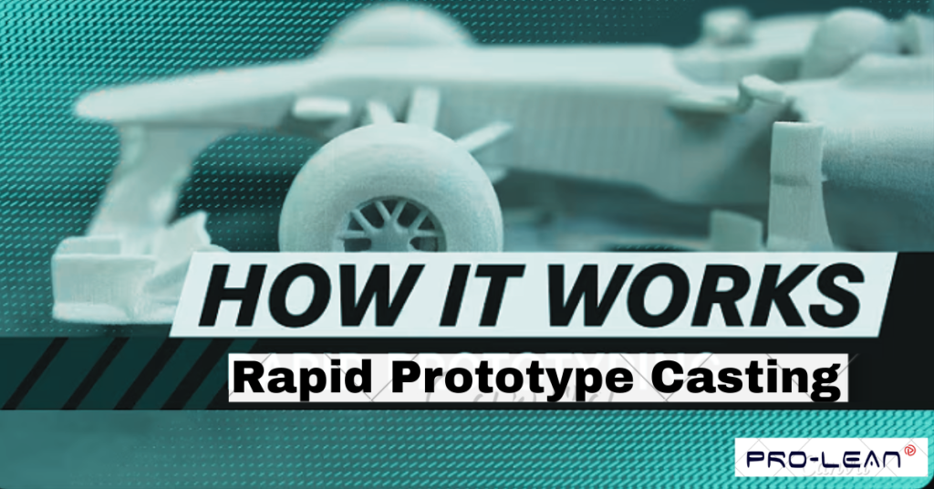 Featured banner image showing a light green 3D-printed car prototype, highlighting how rapid prototype casting works.