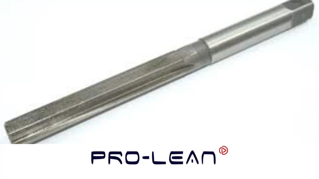 Close-up of a straight-flute hand reamer with square drive tang