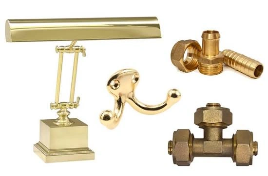 The image shows die casting parts of copper alloys