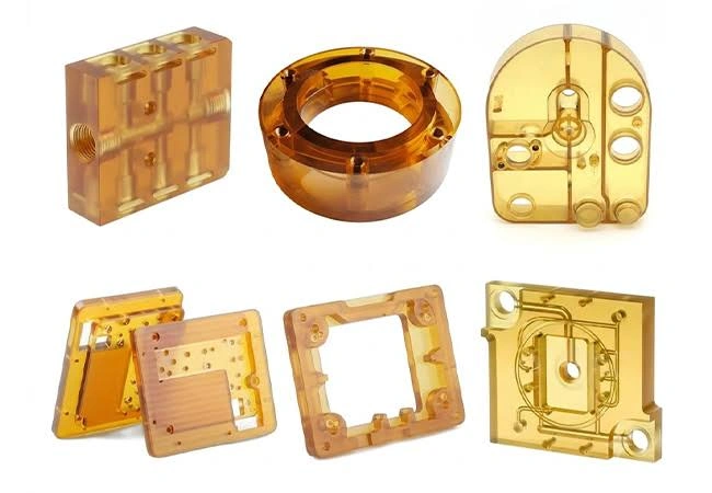 Different Ultem machined parts, showcasing the PEI machining applications across industries