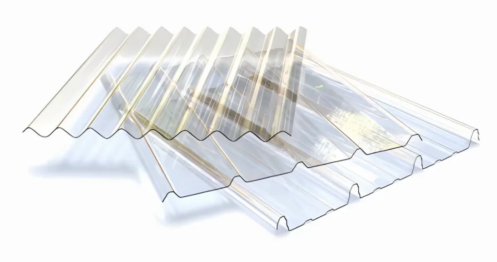 Transparent polycarbonate sheets stacked