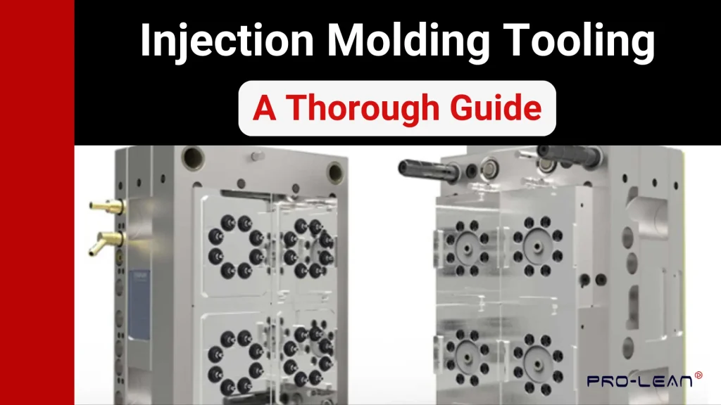 Metallic injection molding tooling with multi-cavity molds and a text overlay reading 