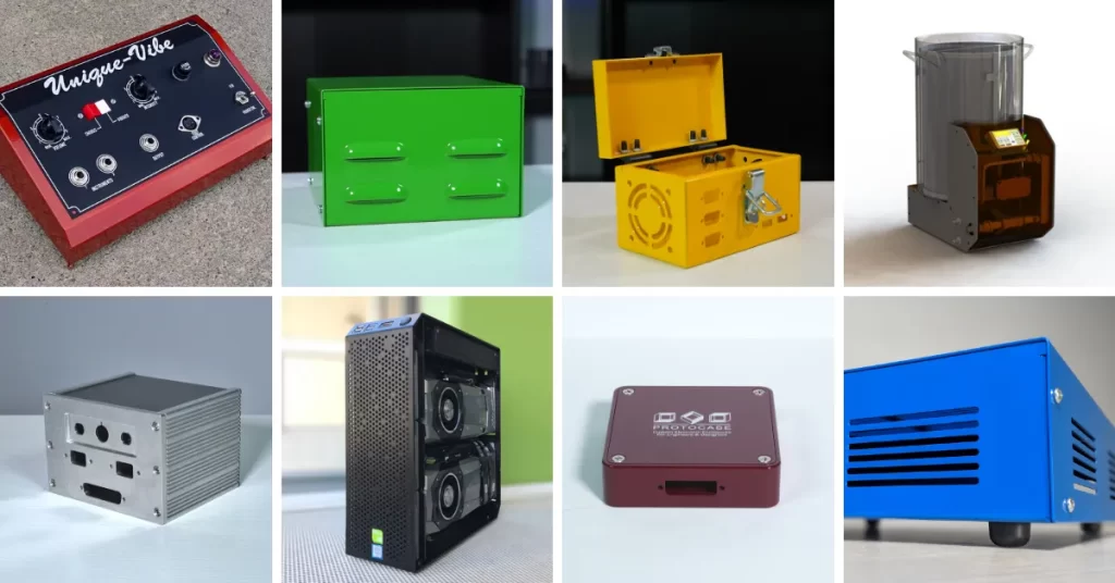 Different styles and designs of sheet metal enclosures