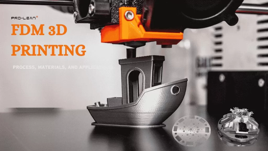 Blog’s feature image showing an FDM 3D printer adding a layer on a boat model, and title text “FDM 3D Printing: Process, Materials, and Applications”