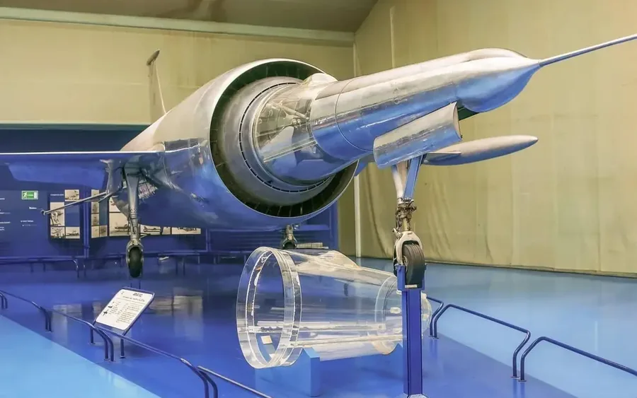 An aircraft and propulsion display illustrating aerospace development