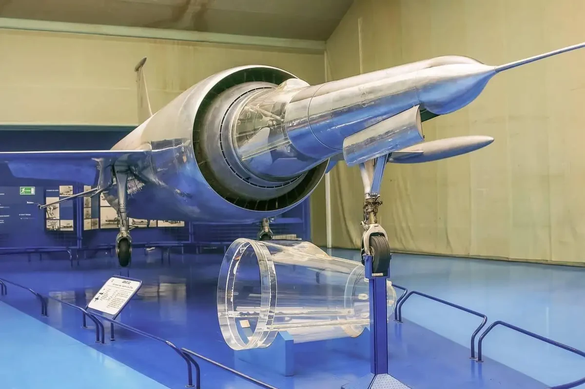 An aircraft and propulsion display illustrating aerospace development